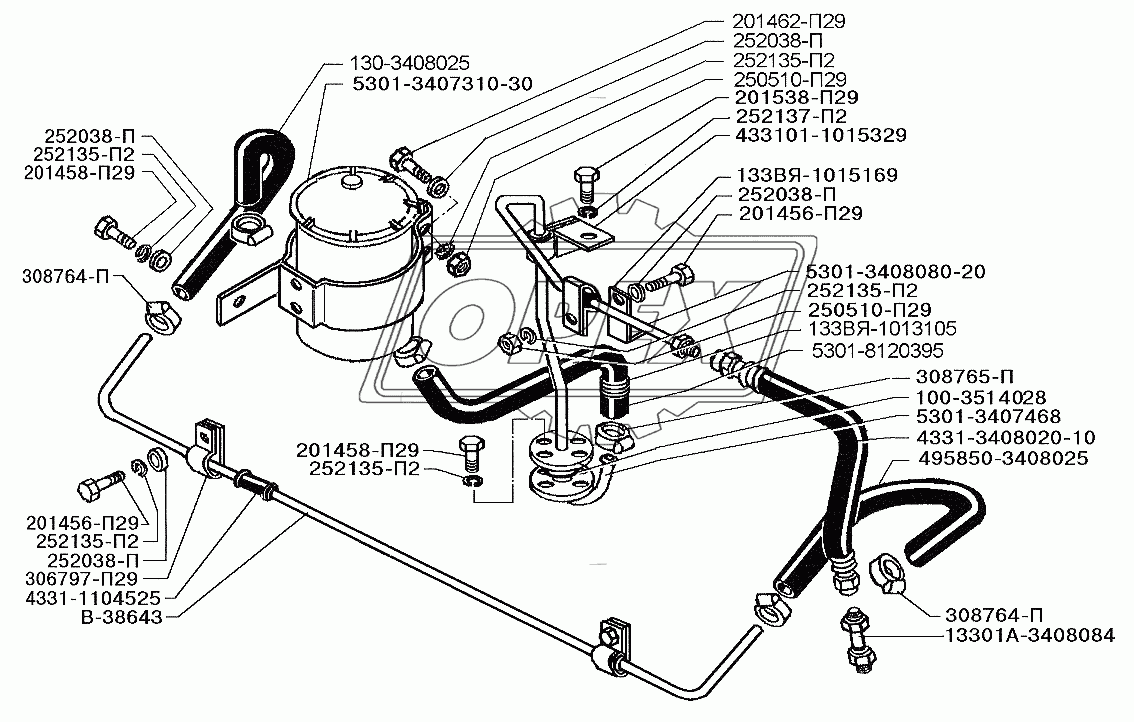 Установка трубопроводов гидроусилителя руля